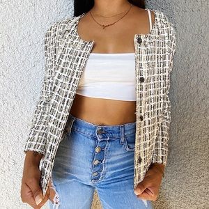 Tweed nude petite jacket